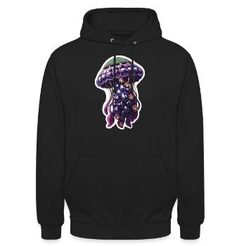 Blackberry jellyfish - Unisex Hoodie - black - Front - Alina (178cm) & Michal (187cm)
