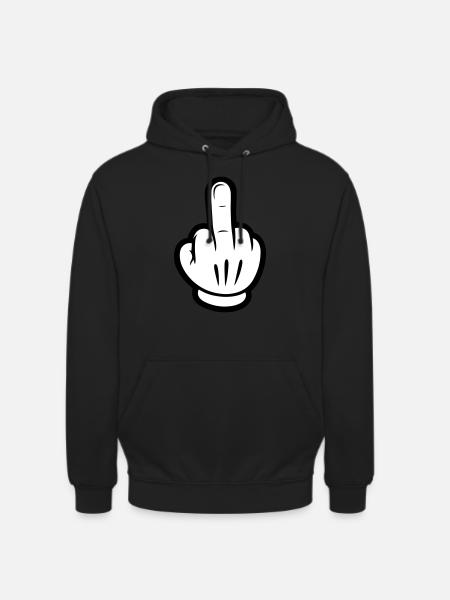 Doigt d’honneur main comique - Sweat-shirt à capuche unisexe - noir