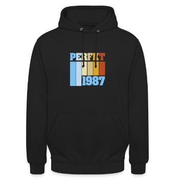 Einzigartig 1987 - Unisex Hoodie - Schwarz - Vorne - Alina (178cm) & Michal (187cm)