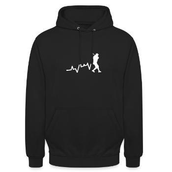 Baseballspieler Evolution Baseball - Unisex Hoodie - Schwarz - Vorne - Alina (178cm) & Michal (187cm)