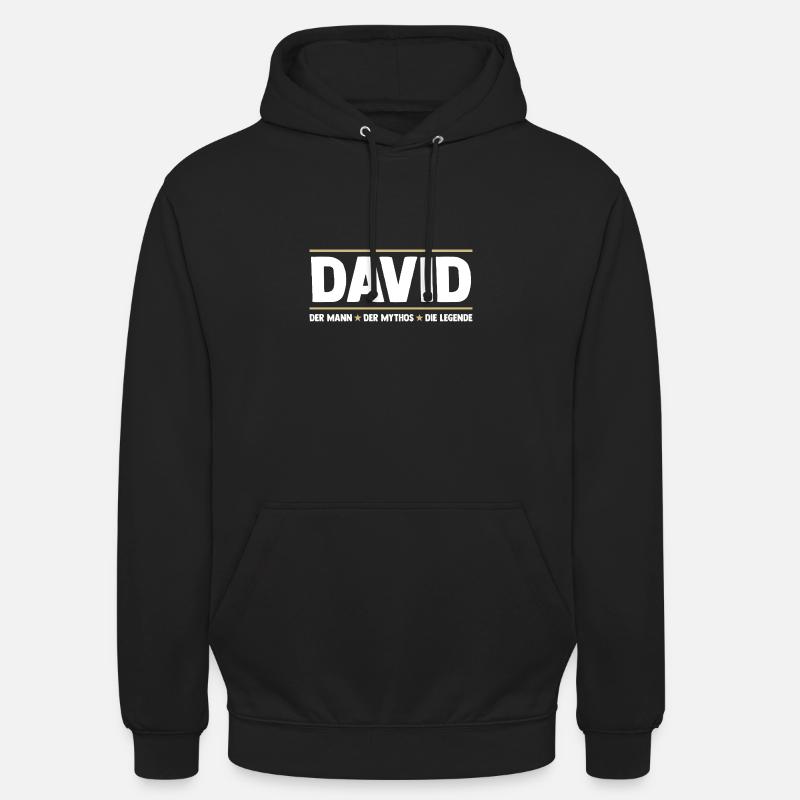 David - Sweat-shirt à capuche unisexe - noir