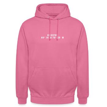 Coordonnées Kingston, Canada - Sweat-shirt à capuche unisexe - rose - Devant - Alina (178cm) & Michal (187cm)
