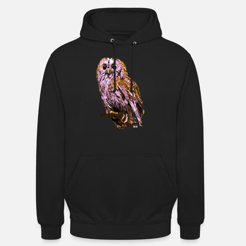 Rosa eule - Unisex Hoodie - Schwarz