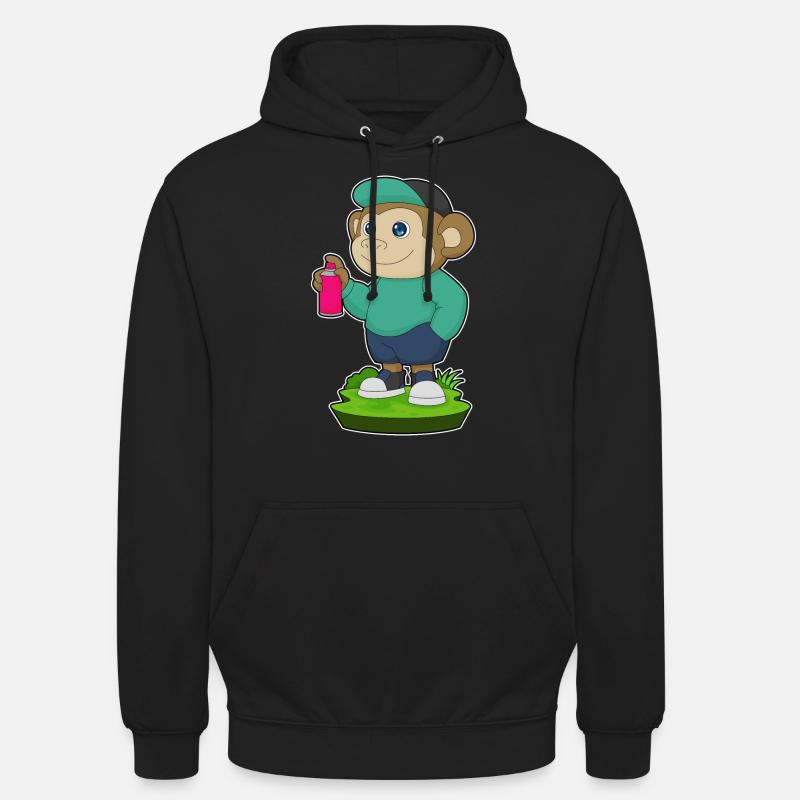 Spray de peintre singe - Sweat-shirt à capuche unisexe - noir