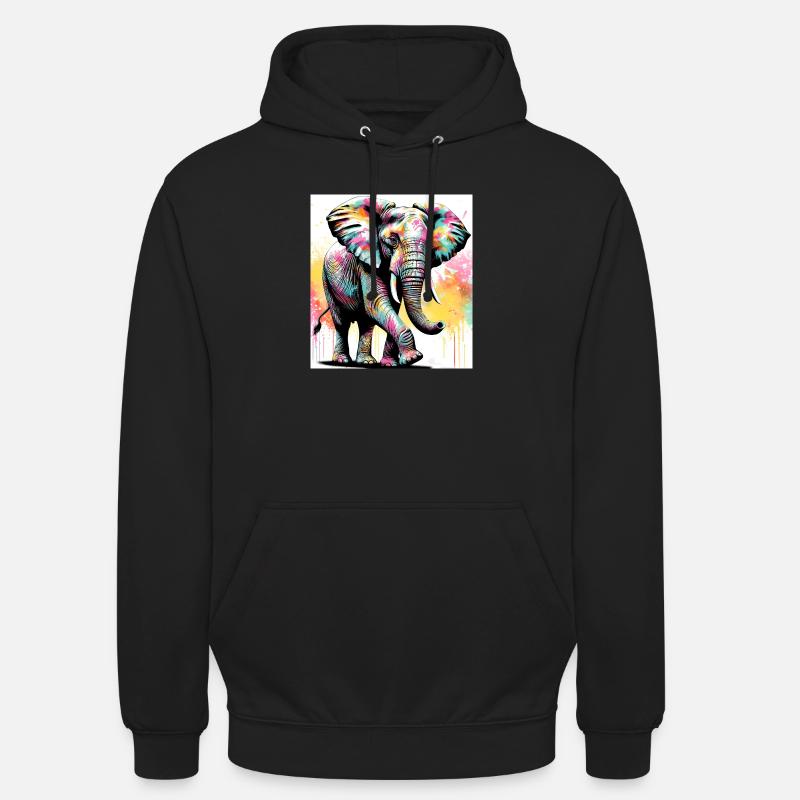 Elefant - Unisex Hoodie - Schwarz