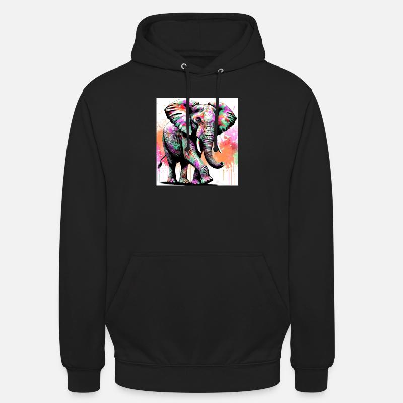 éléphant - Sweat-shirt à capuche unisexe - noir