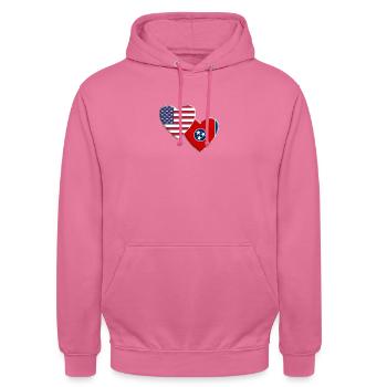 USA Amerikanische Flagge des Bundesstaates Tennessee Patriotisch - Unisex Hoodie - Pink - Vorne - Alina (178cm) & Michal (187cm)