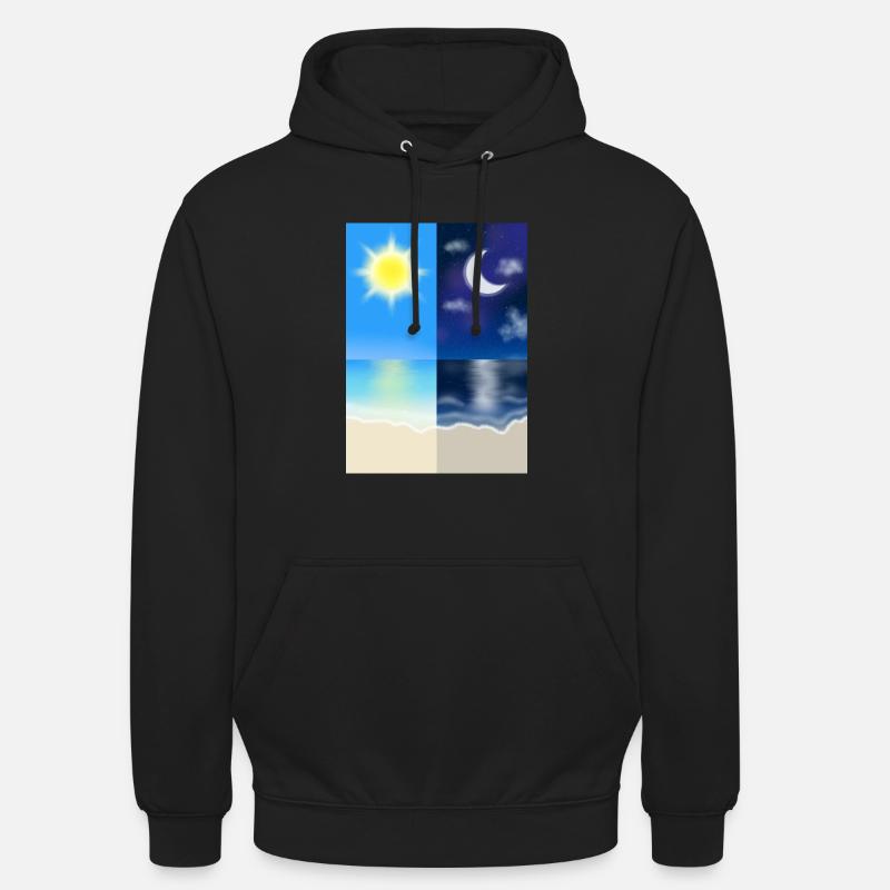 Sun and moon - Sweat-shirt à capuche unisexe - noir