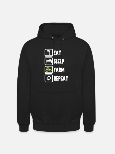 Eat Sleep Farm Repeat - Unisex Hoodie - black