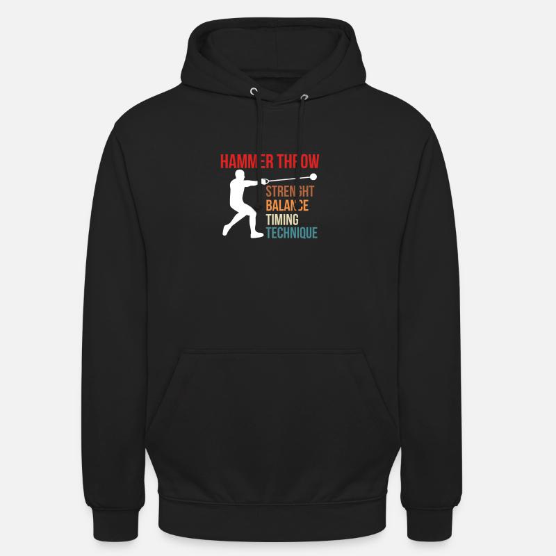 Hammer Throw Hammerwurf Hammerwerfer - Unisex Hoodie - Schwarz