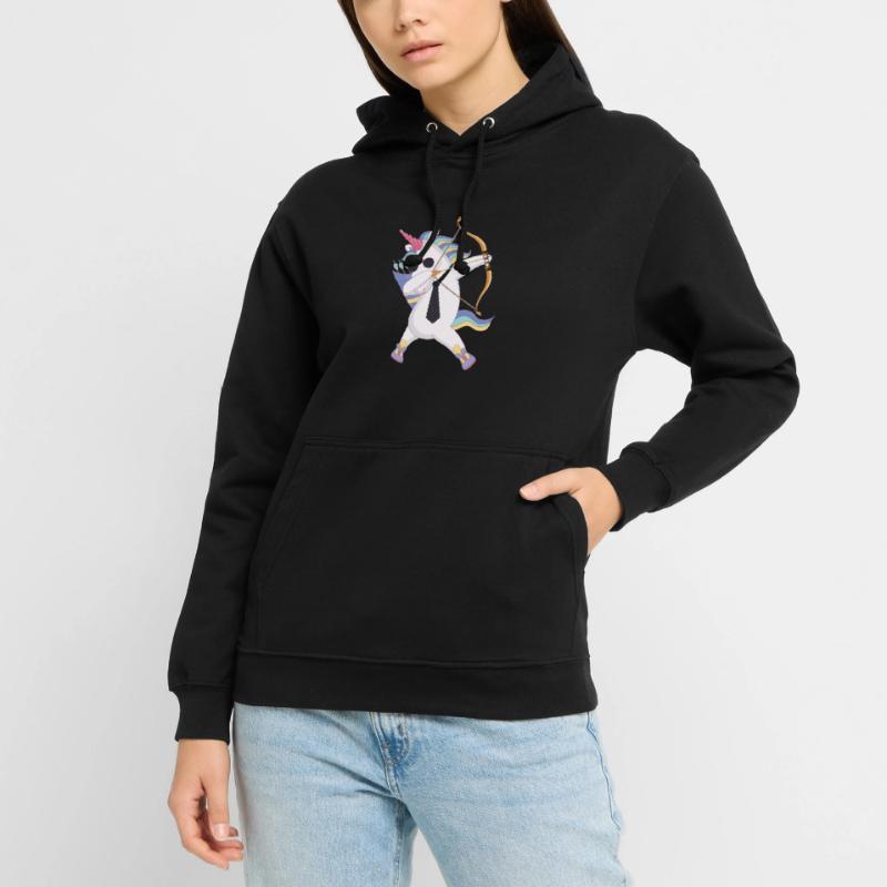 Dabbing Unicorn mit Pfeil und Bogen Geschenk Unisex Hoodie