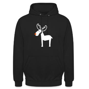 Elch - Unisex Hoodie - Schwarz - Vorne - Alina (178cm) & Michal (187cm)