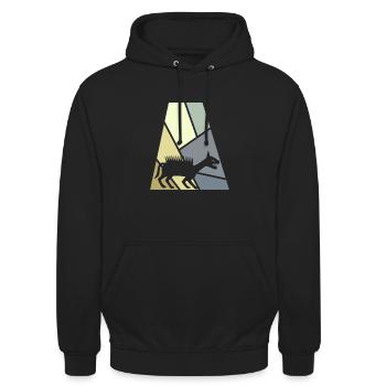 Kryptozoologie Fabeltier Fabelwesen - Unisex Hoodie - Schwarz - Vorne - Alina (178cm) & Michal (187cm)