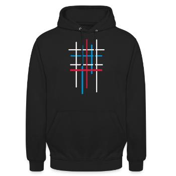 Minimal Muster Vektor - Unisex Hoodie - Schwarz - Vorne - Alina (178cm) & Michal (187cm)