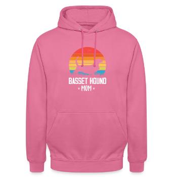 Basset Hound - Unisex Hoodie - Pink - Vorne - Alina (178cm) & Michal (187cm)