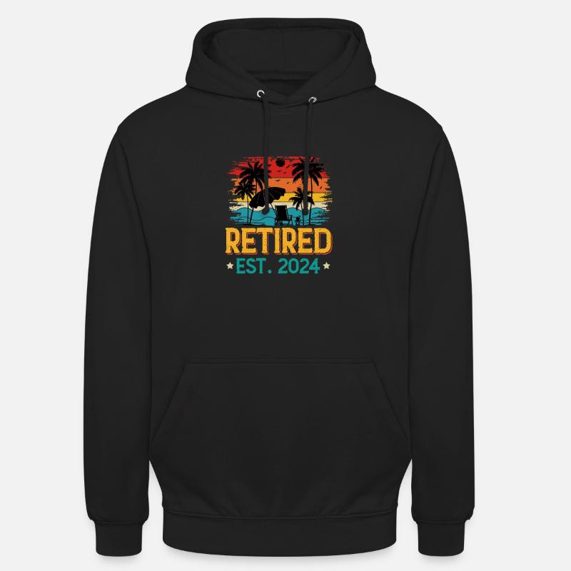 Retraité 2024 - Sweat-shirt à capuche unisexe - noir