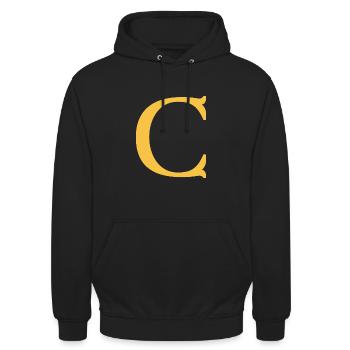 C - Unisex Hoodie - black - Front - Alina (178cm) & Michal (187cm)