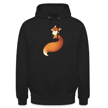 Fuchs - Unisex Hoodie - Schwarz - Vorne - Alina (178cm) & Michal (187cm)
