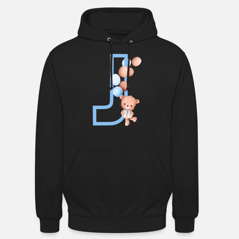 Blauer Bär J Buchstabe - Unisex Hoodie - Schwarz