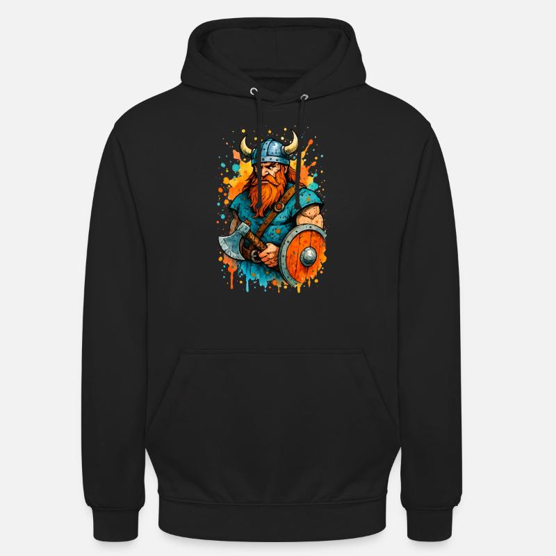 wikinger comic farbklecks - Unisex Hoodie - Schwarz