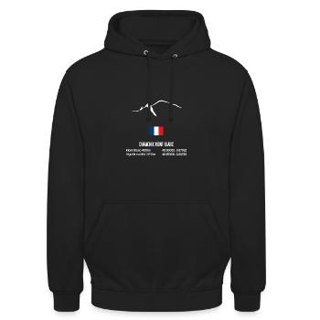 montagne aiguille midi drapeau leewarddesign - Sweat-shirt à capuche unisexe - noir - Devant - Alina (178cm) & Michal (187cm)