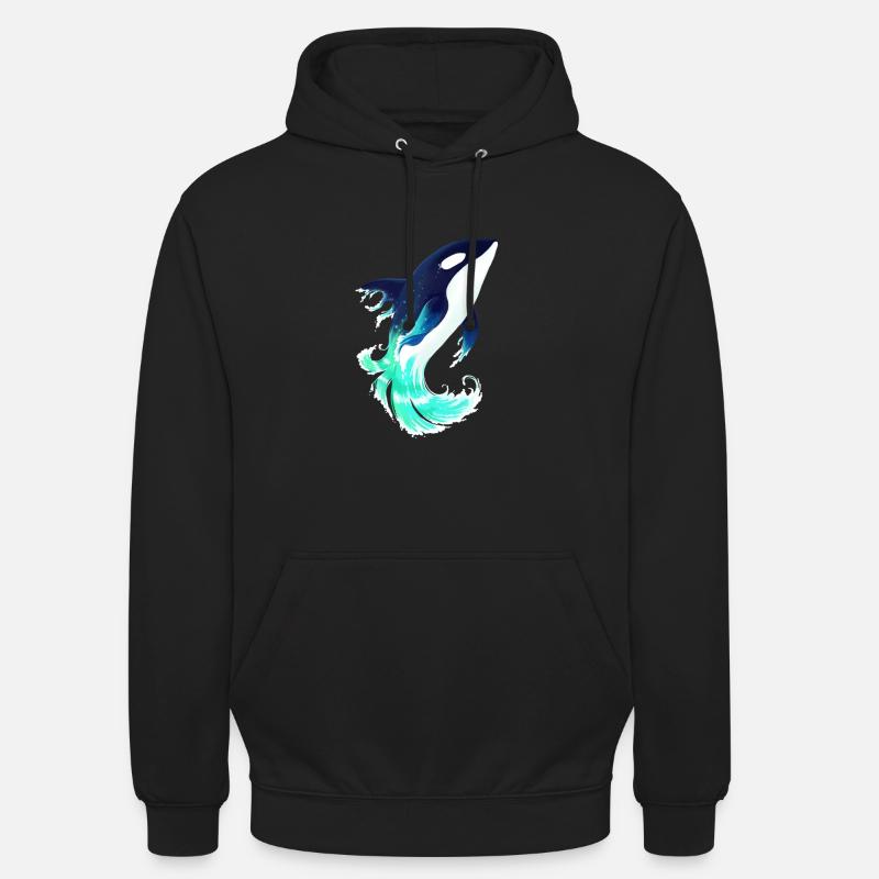 orque baleine - Sweat-shirt à capuche unisexe - noir