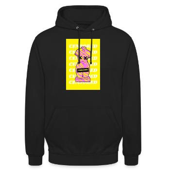 Retro Frauen Skulptur - Unisex Hoodie - Schwarz - Vorne - Alina (178cm) & Michal (187cm)