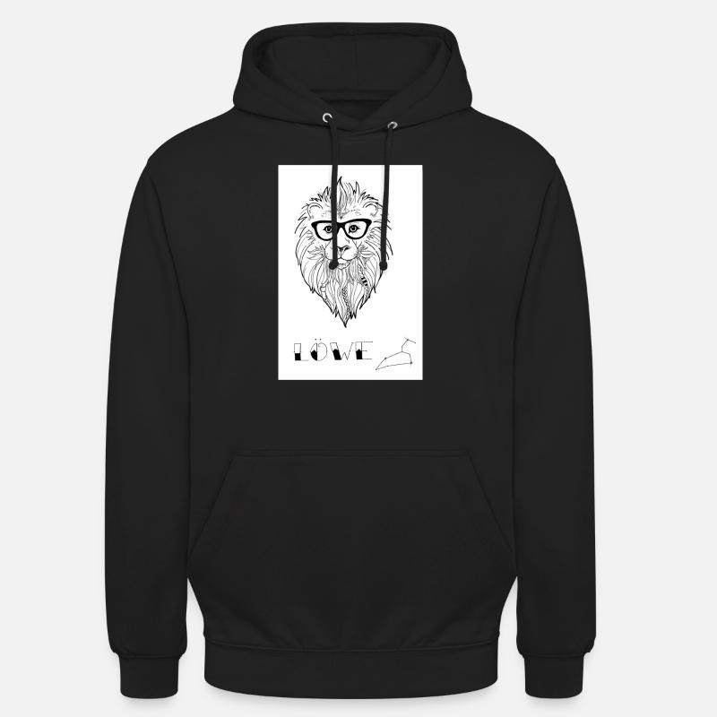 Löwe Nerd - Unisex Hoodie - Schwarz