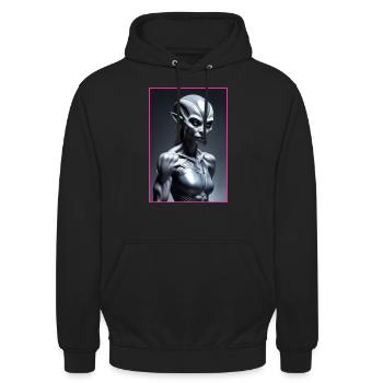 Alien woman - Unisex Hoodie - black - Front - Alina (178cm) & Michal (187cm)