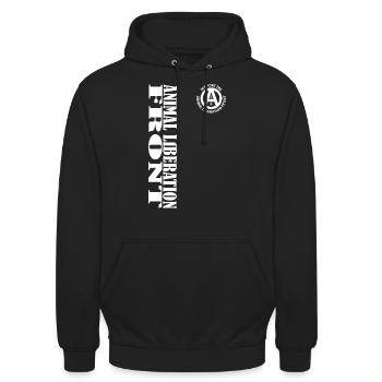 ANIMAL LIBERATION FRONT - Unisex Hoodie - Schwarz - Vorne - Alina (178cm) & Michal (187cm)