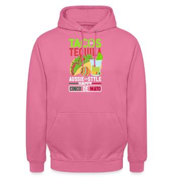 Tacos and tequila Aussie-style Happy Cinco de Mayo - Unisex Hoodie - Pink - Vorne - Alina (178cm) & Michal (187cm)