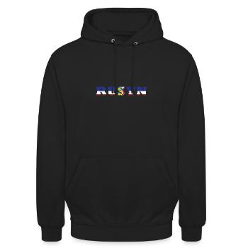 Ostslawen Rusyn Karpaten Herkunft Rusnak - Unisex Hoodie - Schwarz - Vorne - Alina (178cm) & Michal (187cm)