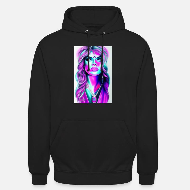Femme avec des bijoux - Sweat-shirt à capuche unisexe - noir