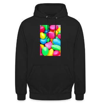 Bunte Bonbons - Unisex Hoodie - Schwarz - Vorne - Alina (178cm) & Michal (187cm)