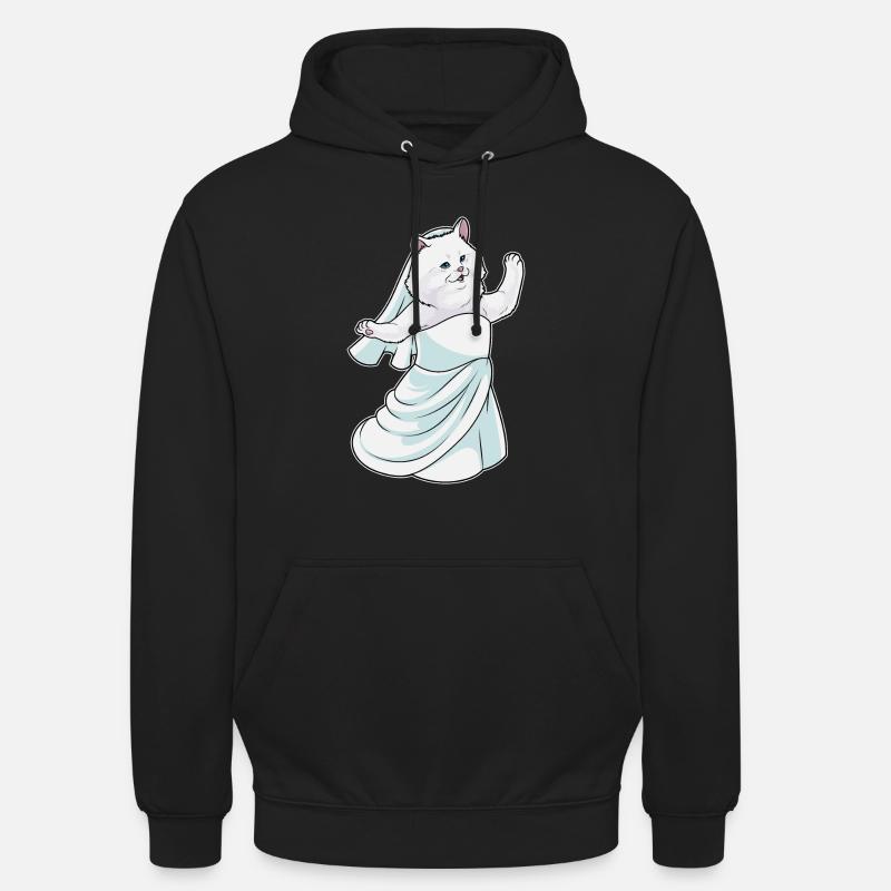 Chat persan robe de mariée - Sweat-shirt à capuche unisexe - noir