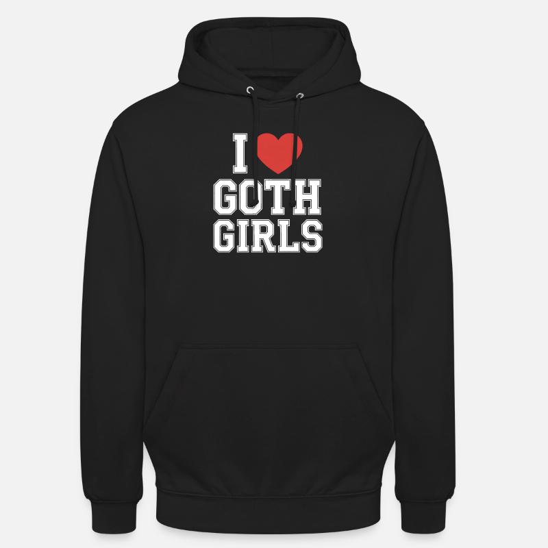 J’aime les filles gothiques - Sweat-shirt à capuche unisexe - noir