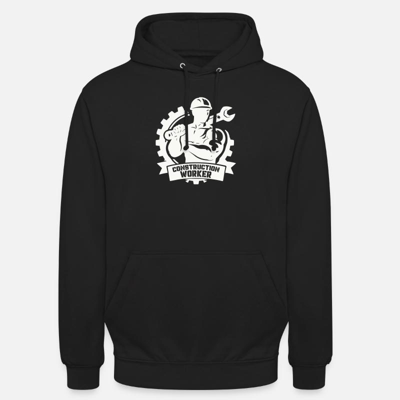 Ouvrier du bâtiment robuste avec engrenages Sweat-shirt à capuche unisexe