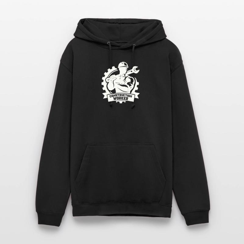Starker Bauarbeiter mit Zahnrädern Unisex Hoodie