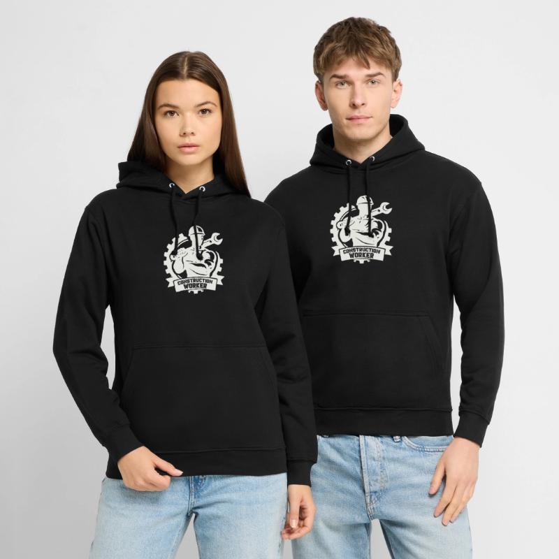 Ouvrier du bâtiment robuste avec engrenages Sweat-shirt à capuche unisexe