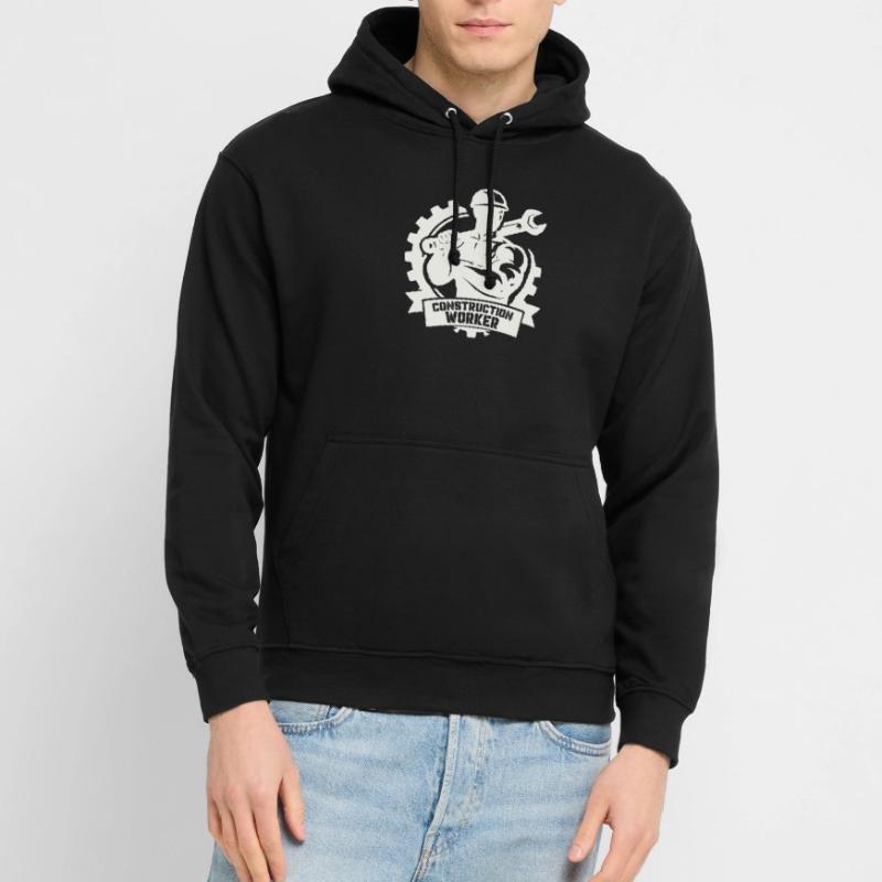 Ouvrier du bâtiment robuste avec engrenages Sweat-shirt à capuche unisexe