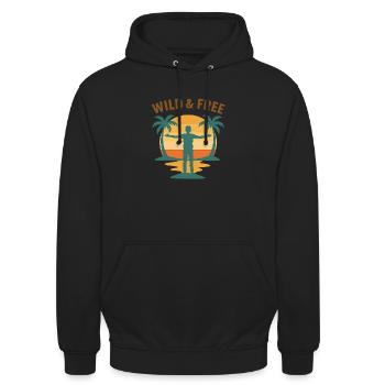 Wild & Free - Unisex Hoodie - Schwarz - Vorne - Alina (178cm) & Michal (187cm)