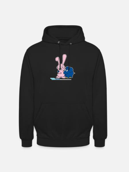 Elefanten og haren - Unisex-hettegenser - svart