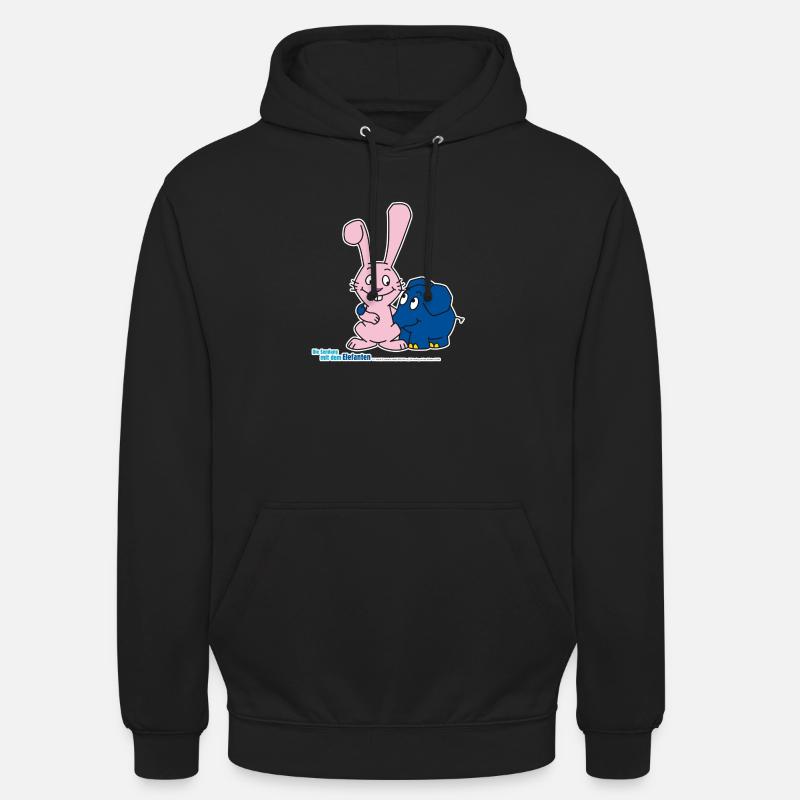 L’éléphant et le lièvre - Sweat-shirt à capuche unisexe - noir