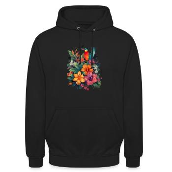 Floristin für eine Floristin - Unisex Hoodie - Schwarz - Vorne - Alina (178cm) & Michal (187cm)