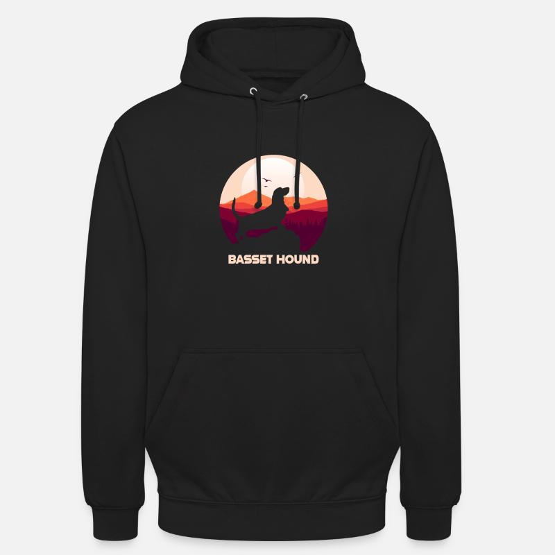 Basset Hound - Sweat-shirt à capuche unisexe - noir