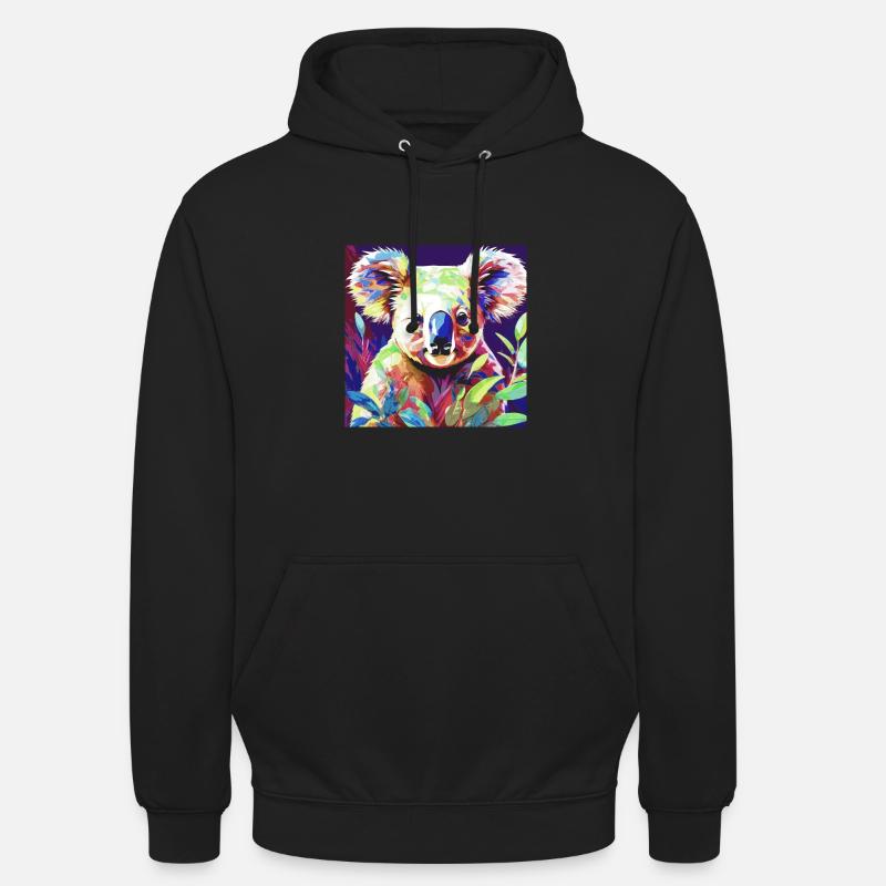 Koala, koala ours, illustration - Sweat-shirt à capuche unisexe - noir