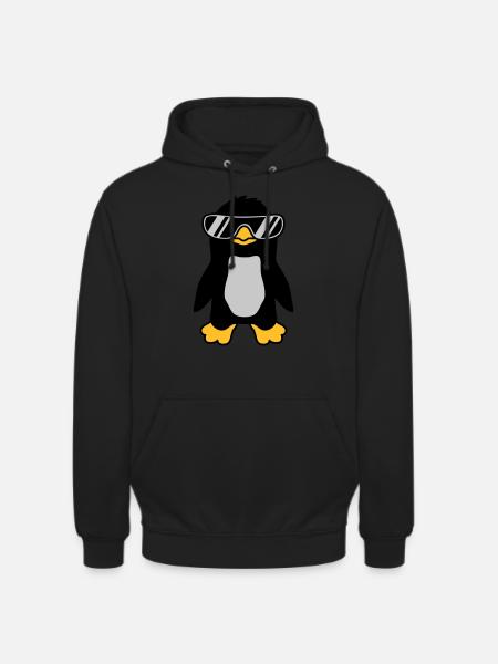 Sunglasses Penguin cool design - Unisex Hoodie - black
