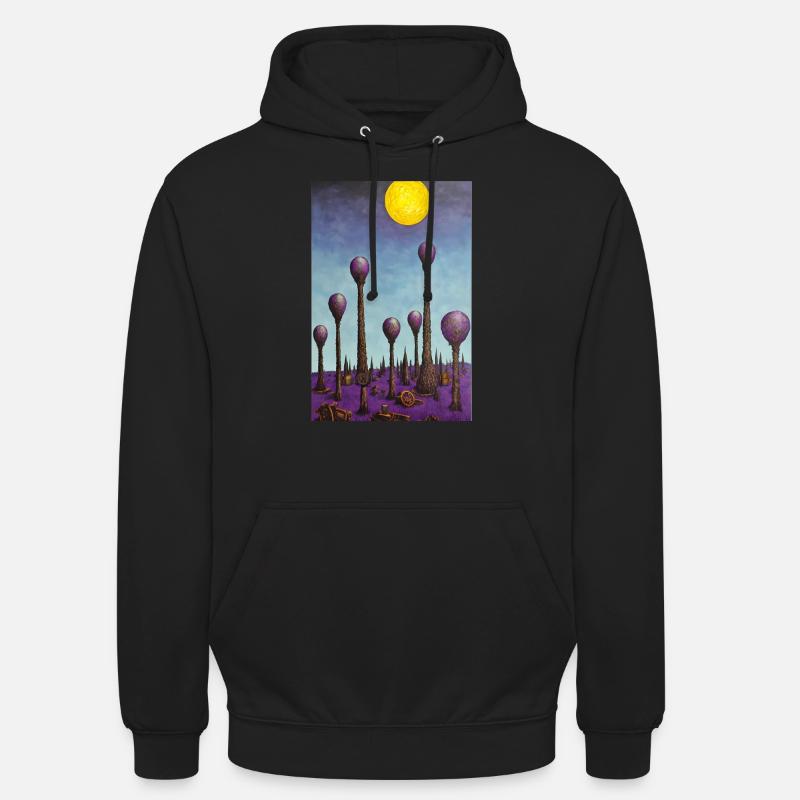 Forêt de champignons - Sweat-shirt à capuche unisexe - noir