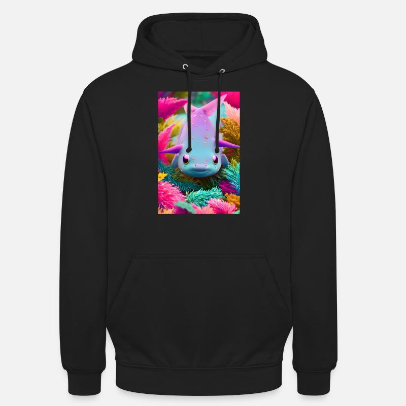 Mignon bébé Axolotl - Sweat-shirt à capuche unisexe - noir