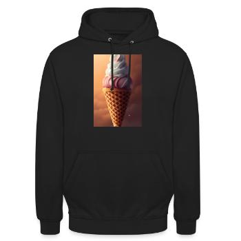 Eiscreme - Unisex Hoodie - Schwarz - Vorne - Alina (178cm) & Michal (187cm)